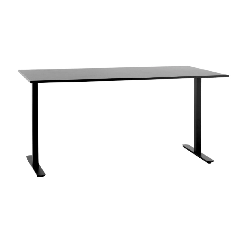 Dining Table for Office Use with Metal Legs and Glass Top - 150 x 75 x 75