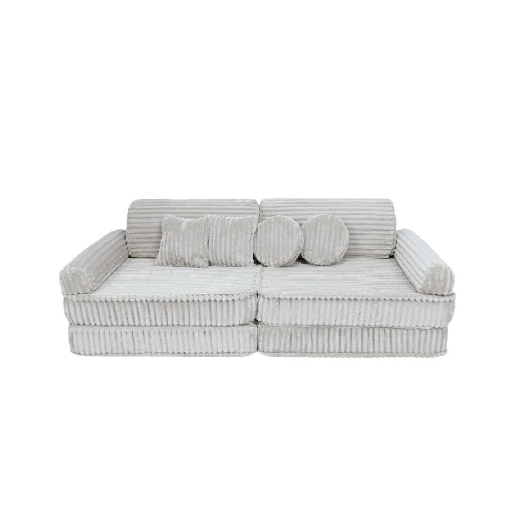 Sofa en tissu pour salon avec coussins décoratifs - 200 x 90 x 85